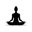 © dariachekman - Silhouette of yoga woman in lotus position. isolated on white background. Vector illustration