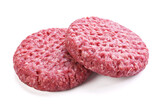 Fototapeta Storczyk - Mięso wołowe mielone do hamburgera na białym tle