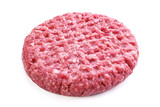 Fototapeta  - Mięso wołowe mielone do hamburgera na białym tle