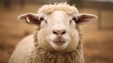 Funny Sheep Portrait. Generative AI