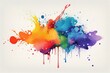 © simon - colorful watercolor stains on white background,Generative AI