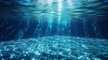 Clear water inside the swimming pool. Generative Ai