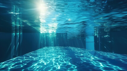 Poster - Clear water inside the swimming pool. Generative Ai