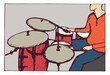 Illustration of drumer performing