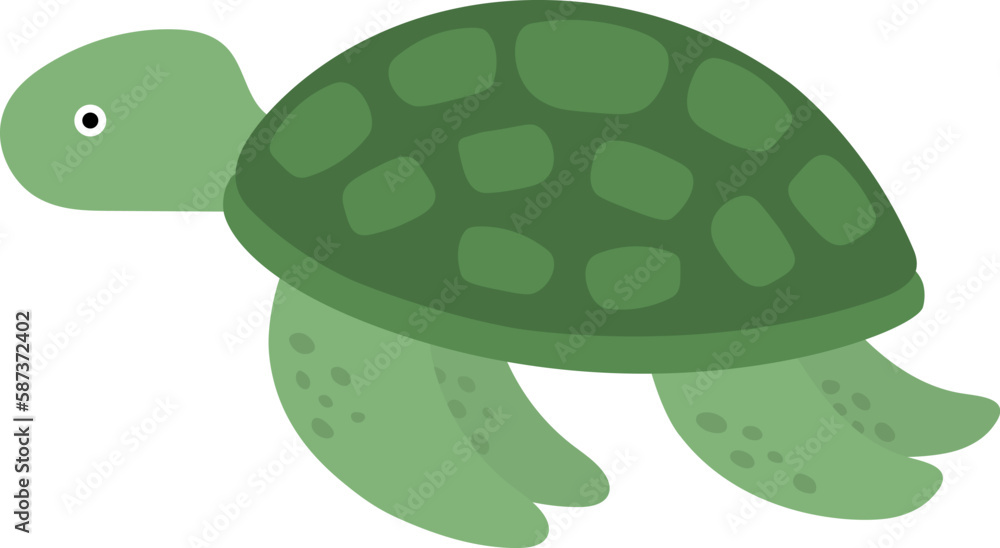Cute sea turtle cartoon vector illustration Stock Vector | Adobe Stock