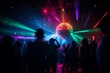 © AI Visual Vault - Illustration of people dancing under a shining disco ball in a club created with Generative AI technology