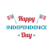 Happy independence day text over white background