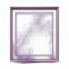 Wall Mural - Purple swirling smoke square frame isolated on white background. Violet Purple color abstract vapour . Ai generated square frame design.