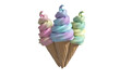 3D Composite image of ice creams