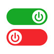 Power on and power off slider switch icon set. Vector.