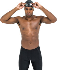 Poster - Swimmer holding goggles