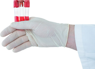 Canvas Print - Cropped hand of doctor holding test tubes