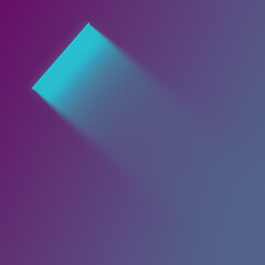 Poster - Abstract simple composition with a bright band of neon on a purple surface. 3d rendering digital illustration