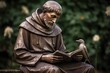 © ckybe - Saint Francis of Assisi Statue. Generative Ai.