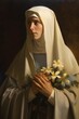Saint Catherine of Siena, painting illustration. Generative Ai. St. Catherine is a famous catholic saint.
