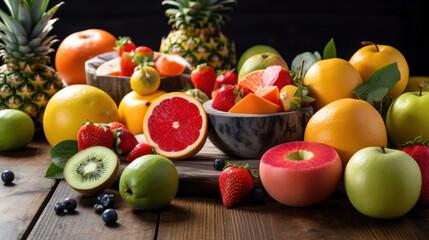 A Table Filled With Delicious Fruits