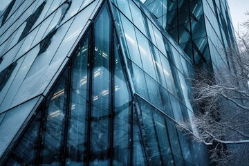 Wall Mural - skyscraper with a modern design and many windows. generative ai