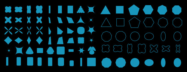 A collection of basic graphical shapes	