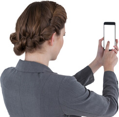 Canvas Print - Businesswoman using mobile phone