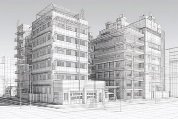 Wall Mural - modern glass skyscraper with multiple levels and unique architectural features. generative ai