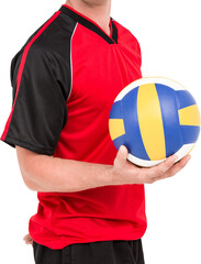 Poster - Sportsman holding a volleyball