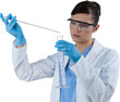Female scientist conducting experiment