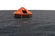 Tent floating on sea