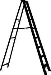 Poster - Digitally generated image of black ladder 