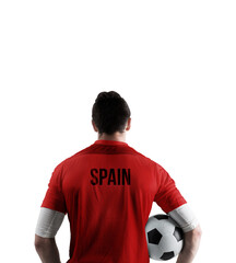 Wall Mural - Spain football player holding ball