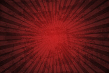 Vintage Grunge Red Background With Rays, Vector Illustration