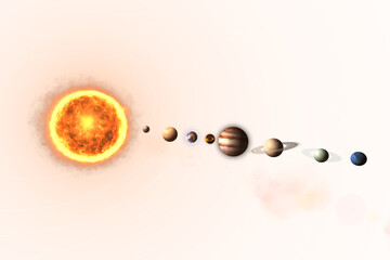 Wall Mural - digital composite image of various planets