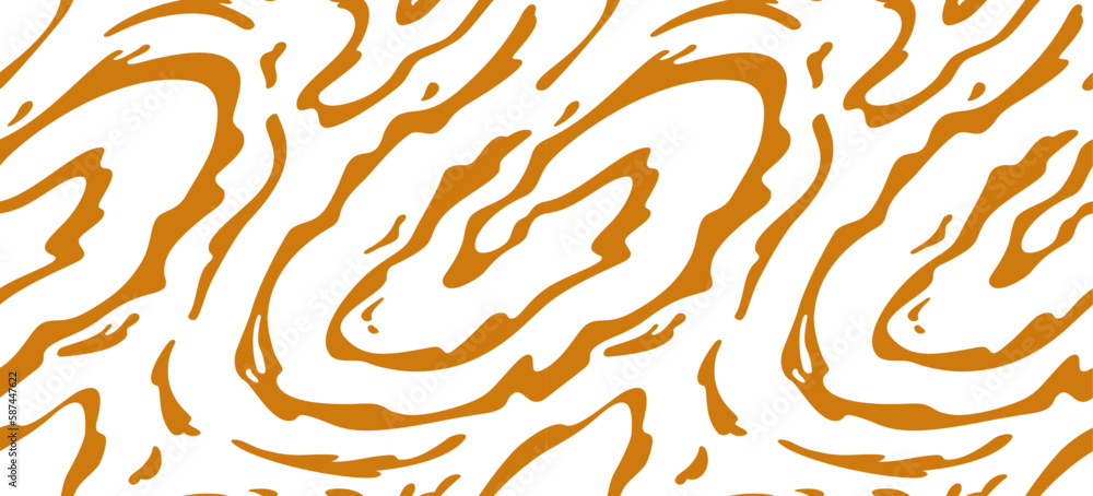 Wavy Caramel Pattern. Vector Swirl Toffee Splash Background. Abstract ...