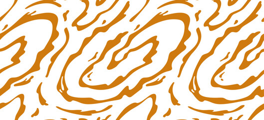 Leinwandbilder - Wavy Caramel Pattern. Vector Swirl Toffee Splash Background. Abstract Illustration of Liquid Salted Caramel, Melted Peanut Butter, Sweet Honey, Chocolate Milk or Maple Sauce