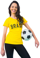 Sticker - Pretty football fan in brasil tshirt