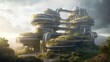 Future of Architecture: Visionary Design in 50 Years in 8K created with generative ai technology