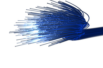 Graphic image of blue fiber optics