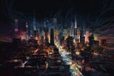 Fototapeta Nowy Jork - New York abstrakcyjny kolorowy animowany obraz Generative AI
