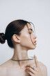 © Ananass - portrait of a young girl with clean skin without makeup, stylish minimalism and girlish beauty