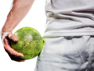 Wall Mural - Sportsman holding a ball