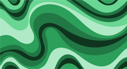 Wall Mural - Abstract green wavy pattern background texture in trendy color vector illustration