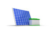 3d image of solar panel with battery