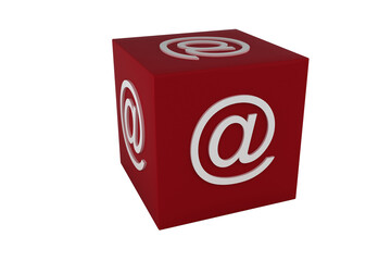 Sticker - Email at symbol on cube