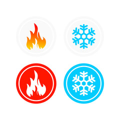 Wall Mural - fire and snow or hot and cold design logo template illustration