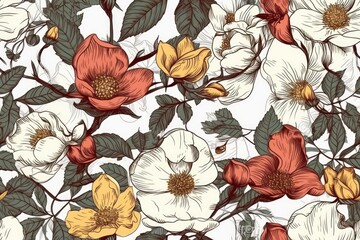 Sticker - colorful flowers arranged on a white background. Generative AI