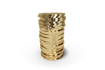 Poster - 3d image of stacked gold coins