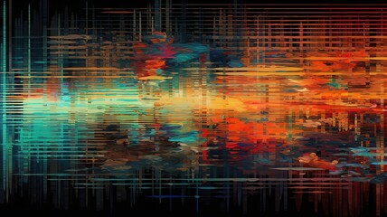 Digital glitch art background illustration with Generative AI