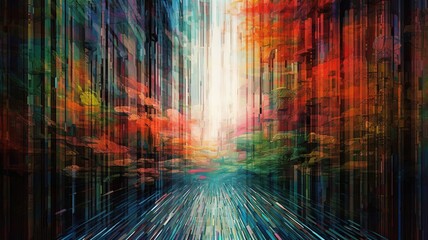Digital glitch art background illustration with Generative AI