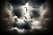 cross illuminated in the sky, resurrection of Jesus, religion, Generative AI, God in Heaven, Creator, Almighty, Savior, Redeemer, Holy Spirit