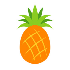 Wall Mural - pineapple clipart flat vector illustration logo icon