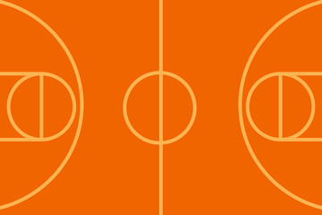 Wall Mural - sport illustration of a basketball court orange background, no people abstract background graphic website card poster calendar printing